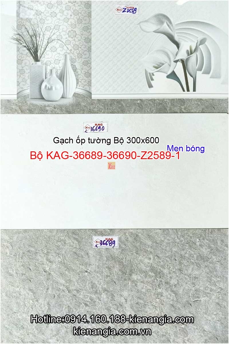 Gạch ốp tường 30x60 Bộ KAG-36689-36690-Z2589-1