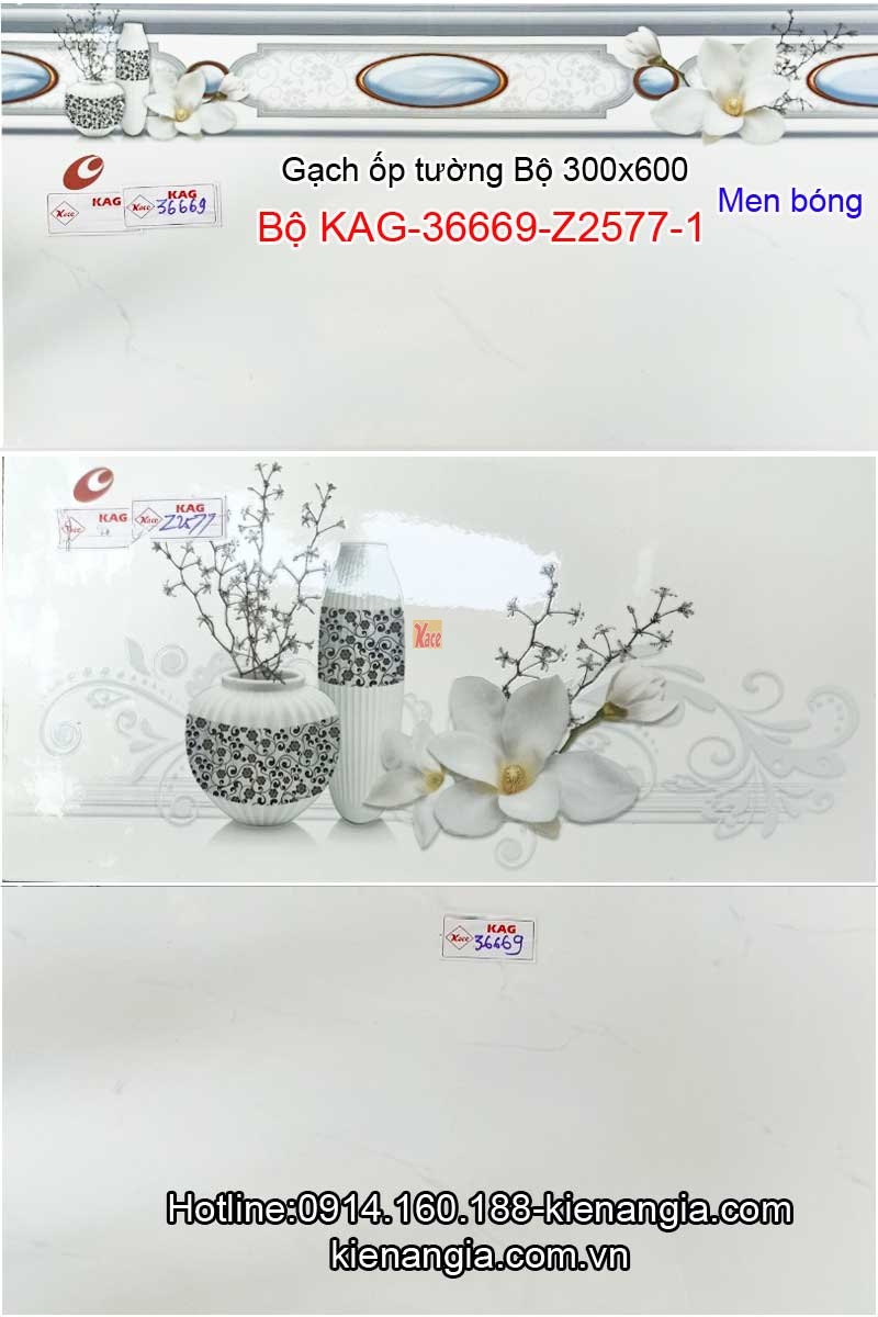 Gạch ốp tường quán ăn 330x60 Bộ KAG-36669-Z2577-1