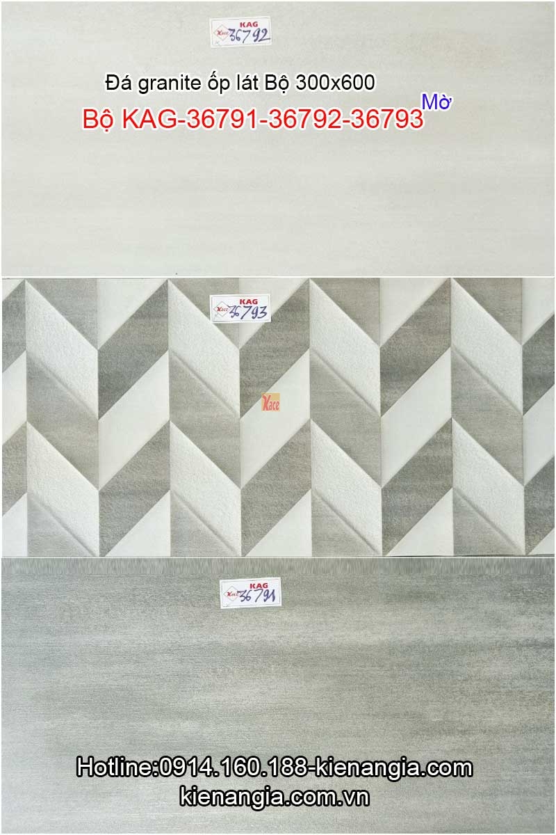 Đá granite mờ ốp lát 30x60 Bộ KAG-36791-36792-36793