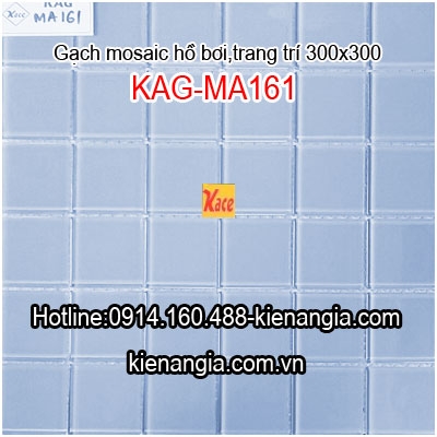 Gạch mosaic xanh nhạt ốp lát hồ bơi 300x300 KAG-MA161