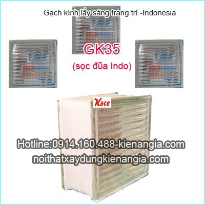 Gạch kính lấy sáng Indo sọc đũa GK35