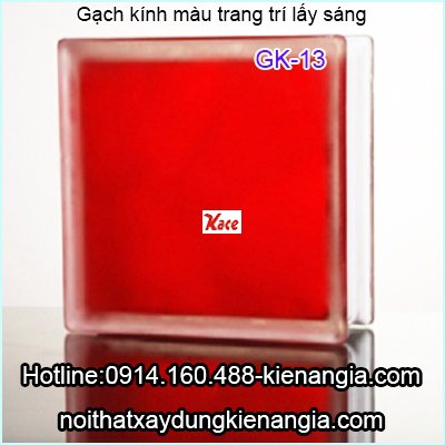 Gạch kính màu đỏ trang trí lấy sáng-GK013