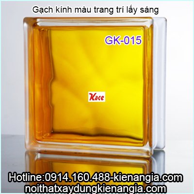 Gạch kính màu vàng trang trí lấy sáng-GK015