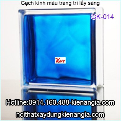 Gạch kính màu Xanh dương trang trí lấy sáng-GK014