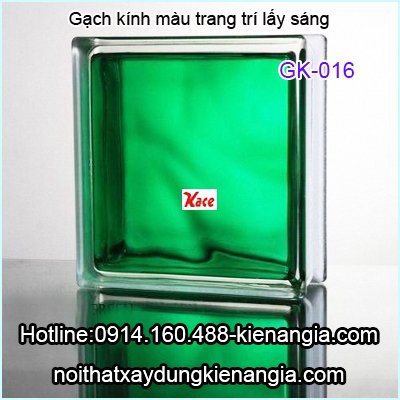 Gạch kính màu Xanh lá cây trang trí lấy sáng-GK016