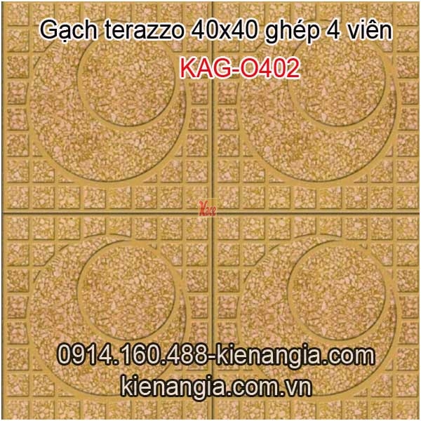 Gạch vỉa hè Terrazzo mặt trăng màu vàng 400x400 KAG-O402