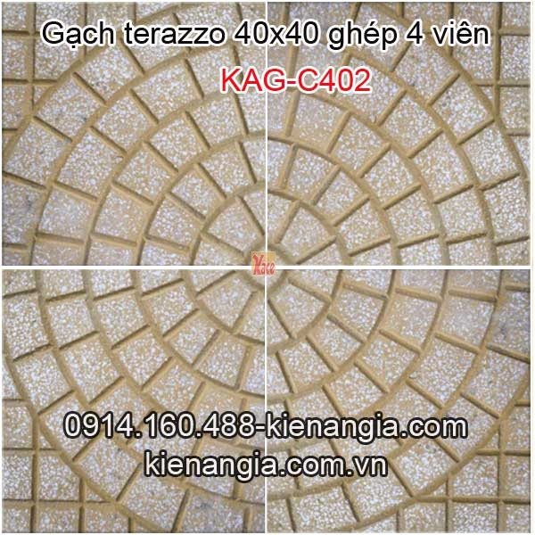 Gạch vỉa hè Terrazzo màu vàng 400x400 KAG-C402