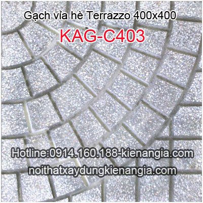 Gạch vỉa hè Terrazzo màu xám 400x400 KAG-C403