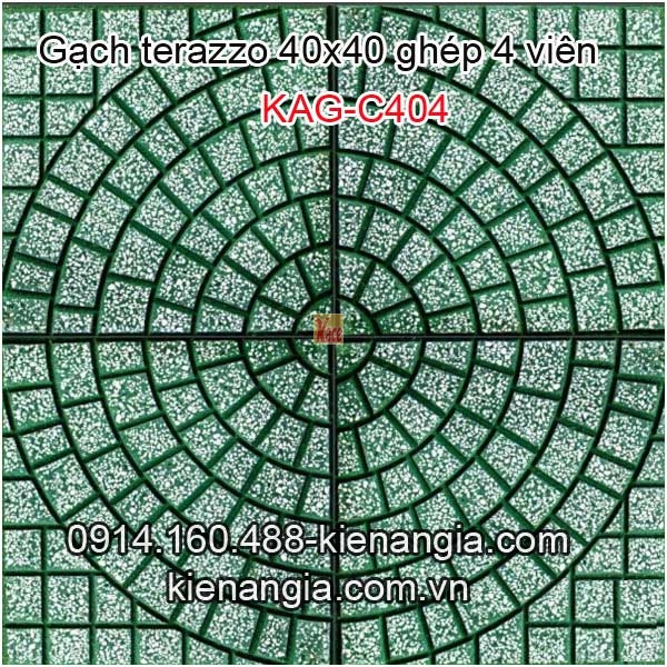 Gạch vỉa hè Terrazzo màu xanh 400x400 KAG-C404