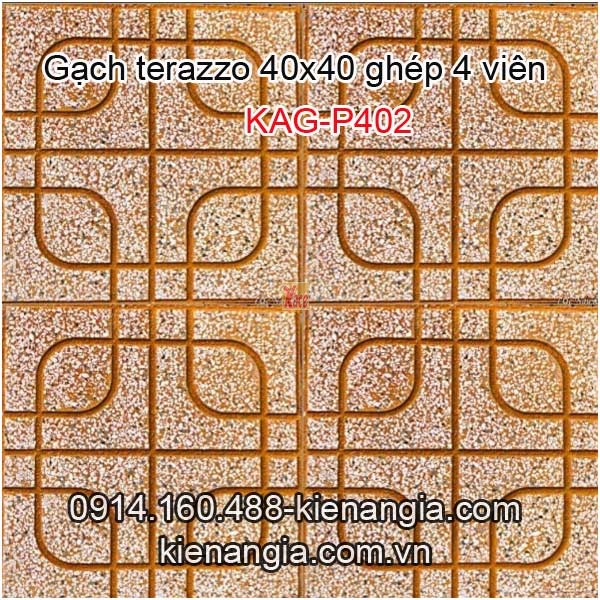 Gạch vỉa hè Terrazzo mắt phụng màu vàng 400x400 KAG-P402