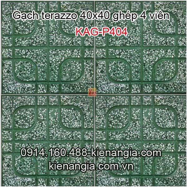 Gạch vỉa hè Terrazzo mắt phụng màu xanh 400x400 KAG-P404