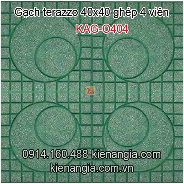 Gạch vỉa hè Terrazzo mặt trăng màu xanh 400x400 KAG-O404