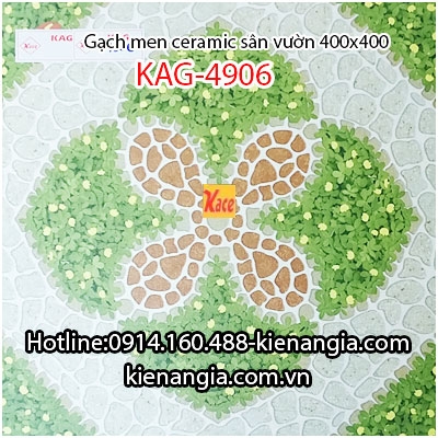 Gạch KTS sỏi cỏ lát sân quán cà phê,resort 40x40 KAG-4906