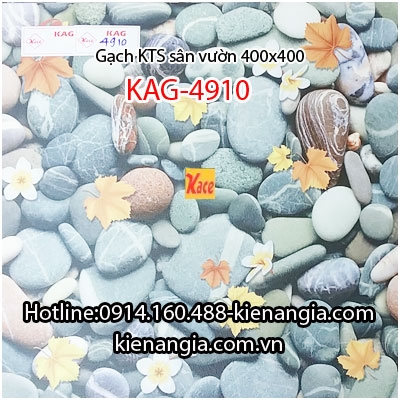 Gạch KTS sỏi cỏ lát sân quán cà phê,resort 40x40 KAG-4910