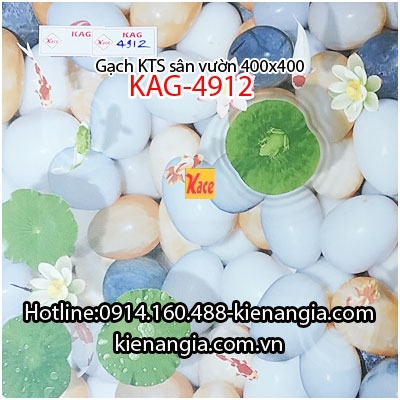 Gạch KTS sỏi cỏ lát sân quán cà phê,resort 40x40 KAG-4912