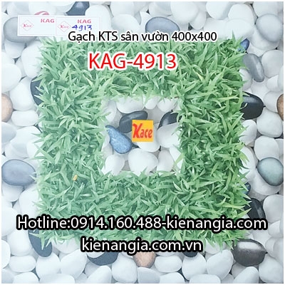 Gạch KTS sỏi cỏ lát sân quán cà phê,resort 40x40 KAG-4913