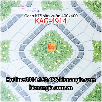 Gạch KTS sỏi cỏ lát sân quán cà phê,resort 40x40 KAG-4914