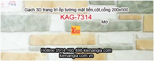 Gạch 3D mờ trang trí ốp tường 200x500 KAG-7314