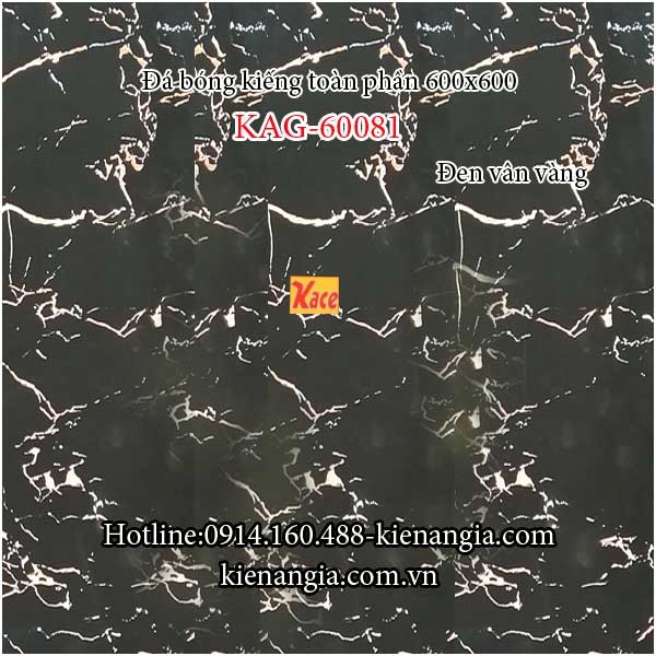 Đá bóng kiếng đen vân vàng 60x60 KAG-60081