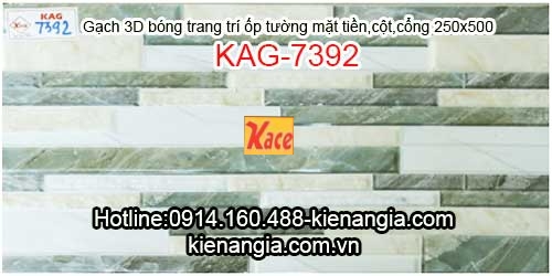 Gạch 3d bóng ốp cột,cổng 250x500 đẹp,rẻ KAG-7392