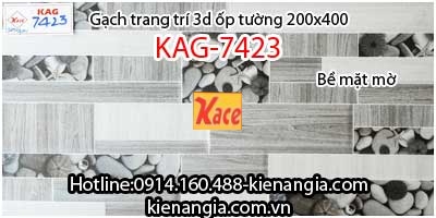 Gạch 3d mờ trang trí ốp tường 200x400 KAG-7423