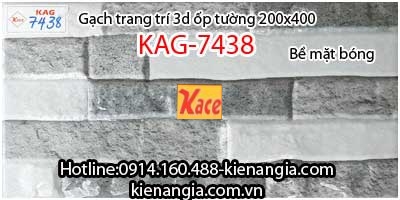 Gạch 3D bóng trang trí ốp tường 200x400 KAG-7438