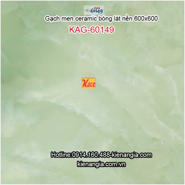 Gạch men bóng vân mây xanh ngọc 600x600 lát nền KAG-60149