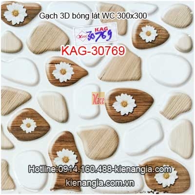 Gạch 3D bóng không trơn 30x30 lát WC KAG-30769