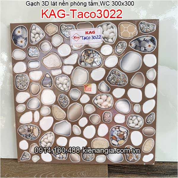 Gạch 3D mẫu mới 2021 lát phòng tắm,WC 30X30 KAG-Taco3022