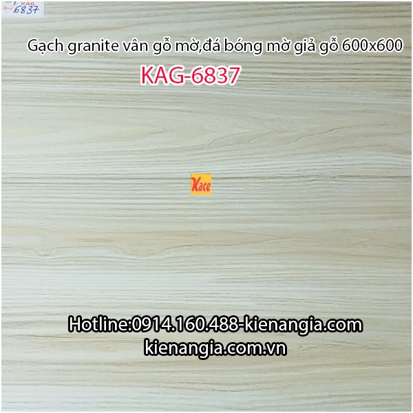 Đá bóng mờ giả gỗ 600x600  lát nền KAG-6837