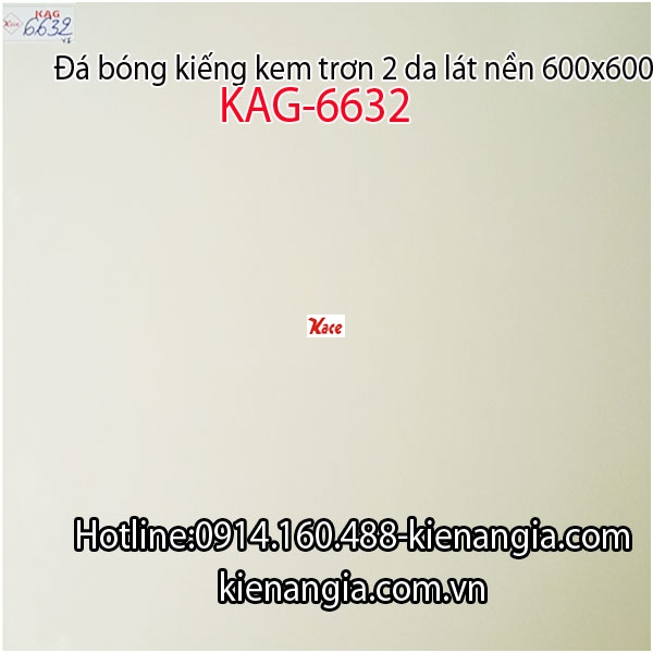 Đá bóng kiếng kem trơn 2 da  60x60 KAG-6632