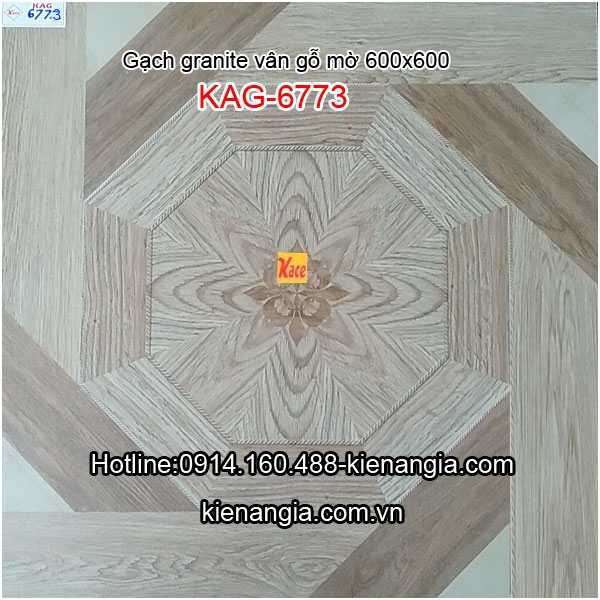 Gạch vân gỗ mờ granite lát nền 600x600 KAG-6773