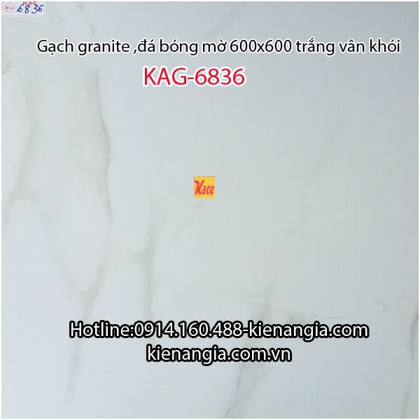 Đá bóng mờ trắng vân khói 600x600 KAG-6836