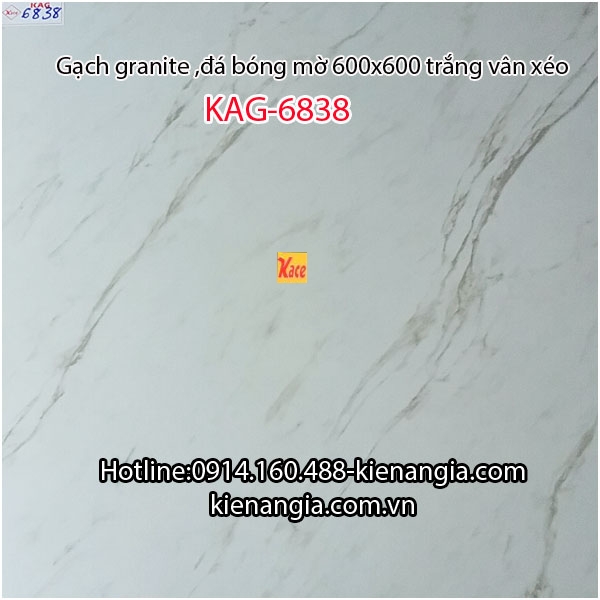 Đá bóng mờ trắng vân xéo 600x600 KAG-6838