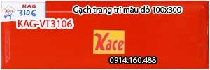 Gạch trang trí màu  đỏ 10x30  KAG-VT3106