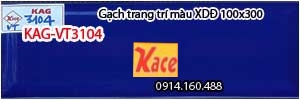 Gạch trang trí màu xanh dương đậm 10x30 KAG-VT3104