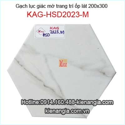 Gạch lục giác màu trắng vân khói trang trí KAG-HSD2023-M