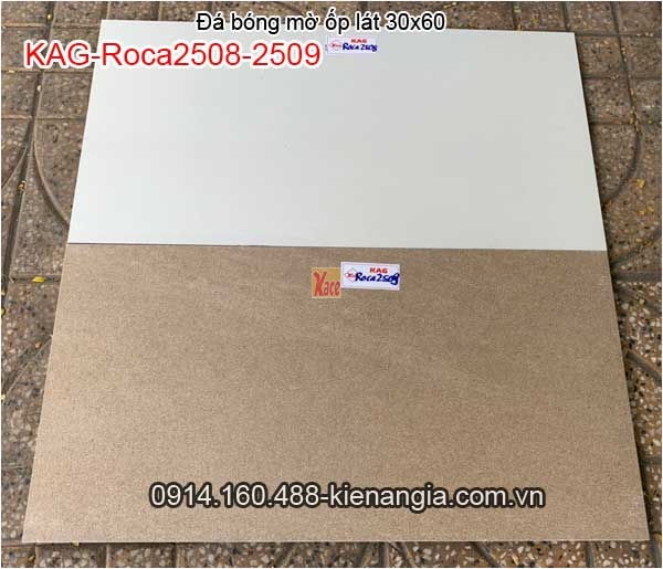 Đá bóng mờ ốp lát 30x60 Bộ KAG-Roca2508-2509