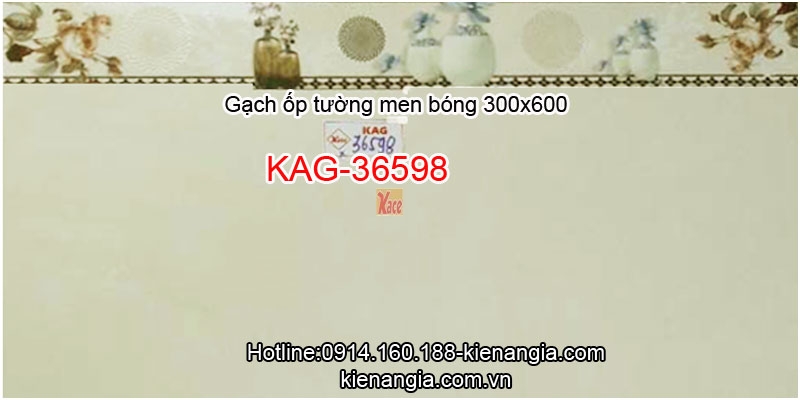 Gạch ốp tường phòng khách men bóng 30x60 KAG-36598