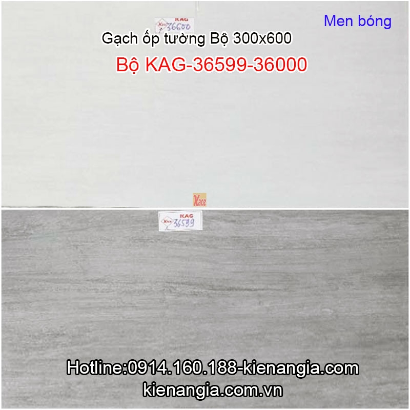 Gạch men bóng ốp tường 30x60 Bộ KAG-36599-36000