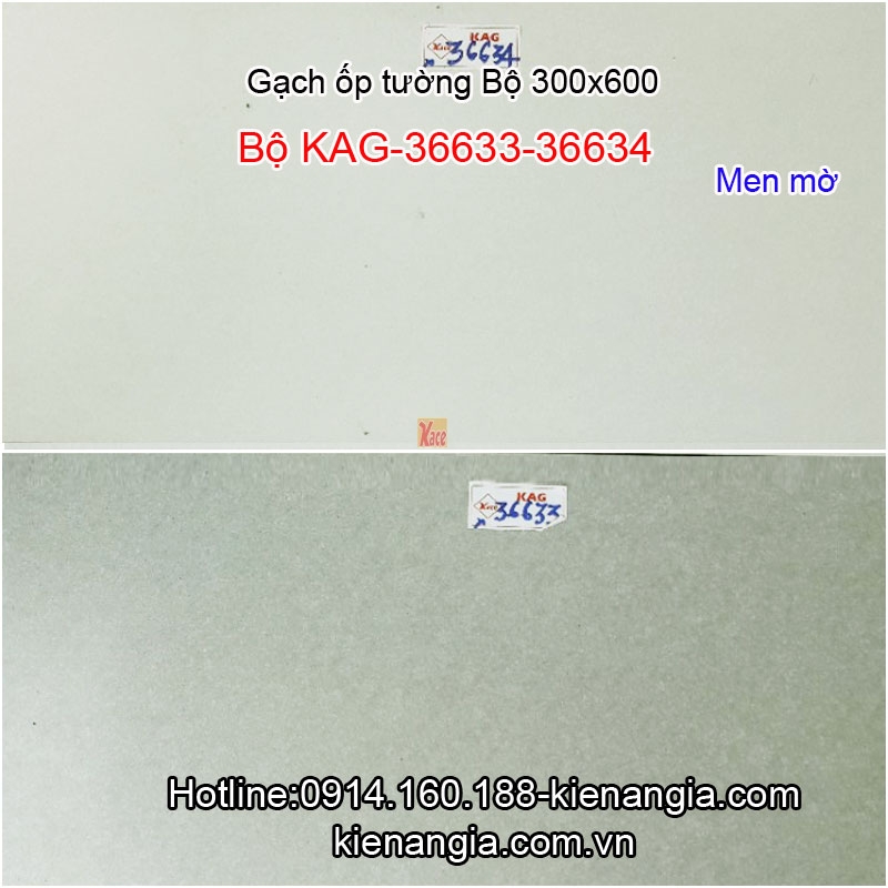 Gạch men mờ ốp tường 30x60 Bộ KAG-36633-36634