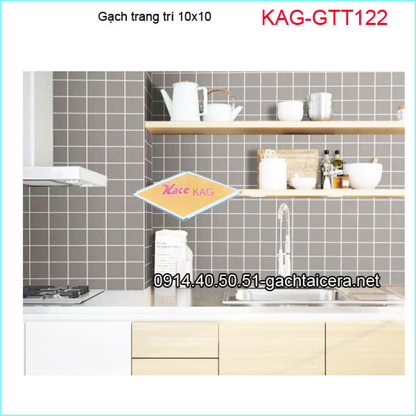 Gạch thẻ trang trí 10x10 màu xám KAG-GTT122