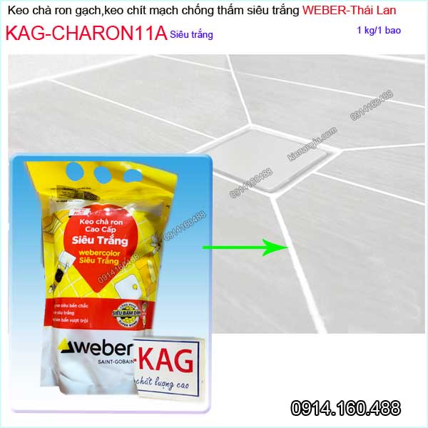 Ken chà ron gạch WEBER Thailand siêu trắng KAG-CHARON11A