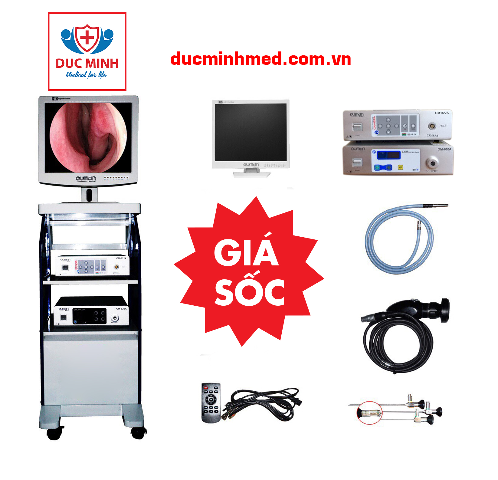 MÁY NỘI SOI TAI MŨI HỌNG OUMAN (MODEL: OM-822A)