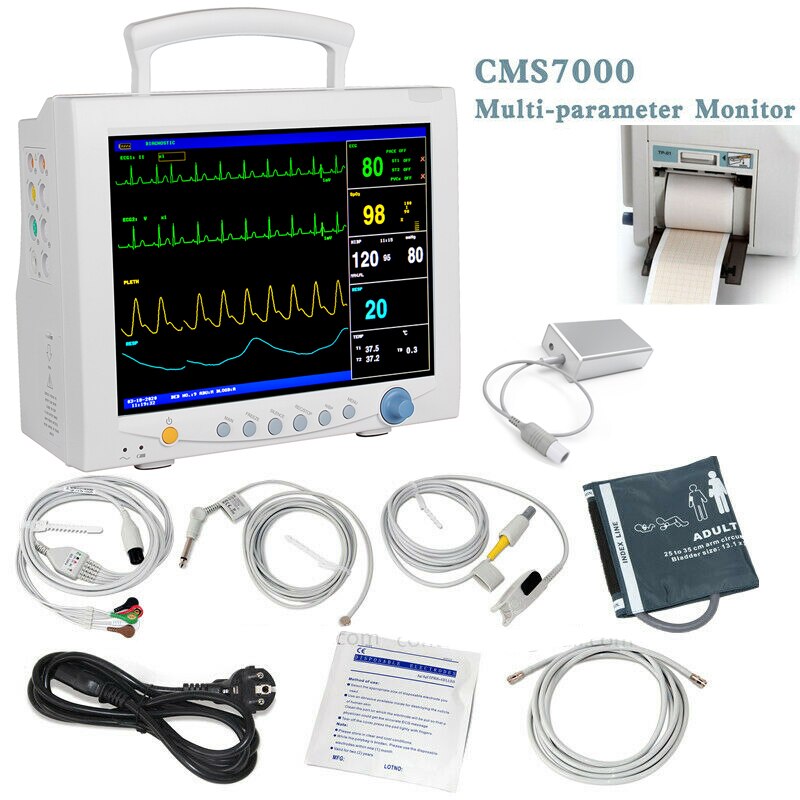 CONTEC-CMS7000-12-1-Patient-Monitor-ECG-NIBP-SPO2-RESP-TEMP-PR-HR-ETCO2-IBP-Printer