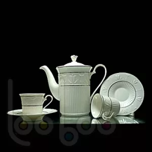 Bộ trà 0.8 L - Tulip Nổi Chỉ Bạch Kim