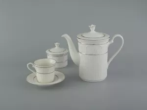 Bộ Trà 1.25 L - Tulip Nổi Chỉ Bạch Kim