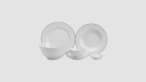 Bộ đồ ăn Chỉ Xanh Lá 24sp