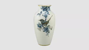 Bình hoa 27cm - Chích Chòe & Quả Quất - Cobalt Vàng