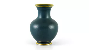 Bình hoa hỏa biến 22cm - Xanh ngọc bích Matte chỉ vàng